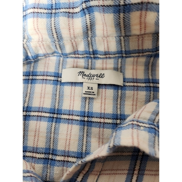 Madewell Flannel Oversized Boyshirt in Benton Plaid Size XS - Picture 5 of 7